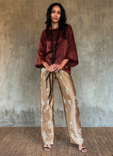 Load image into Gallery viewer, Quarzia Knot Pant-hand painted handcrafted silk batik-Lost Biscotti-made by artisans in Bali
