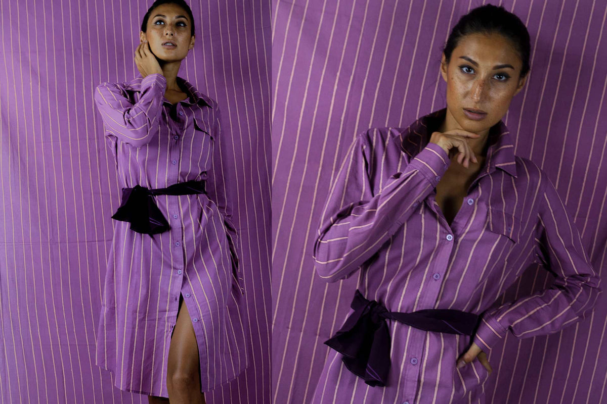 Vero shirt big stripes orchid-mist