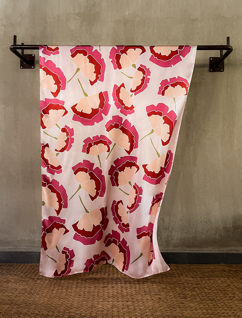 SILK SARONG GINKGO25 Pink Gelato