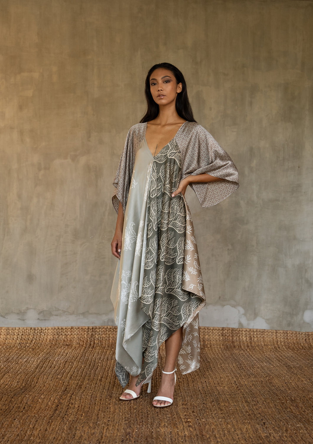 ALLY SILK DRESS Steel Grey