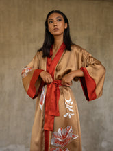 Load image into Gallery viewer, ROYALE SILK KIMONO Tobacco
