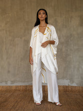 Load image into Gallery viewer, SILK OPEN KAFTAN Kintsugi White
