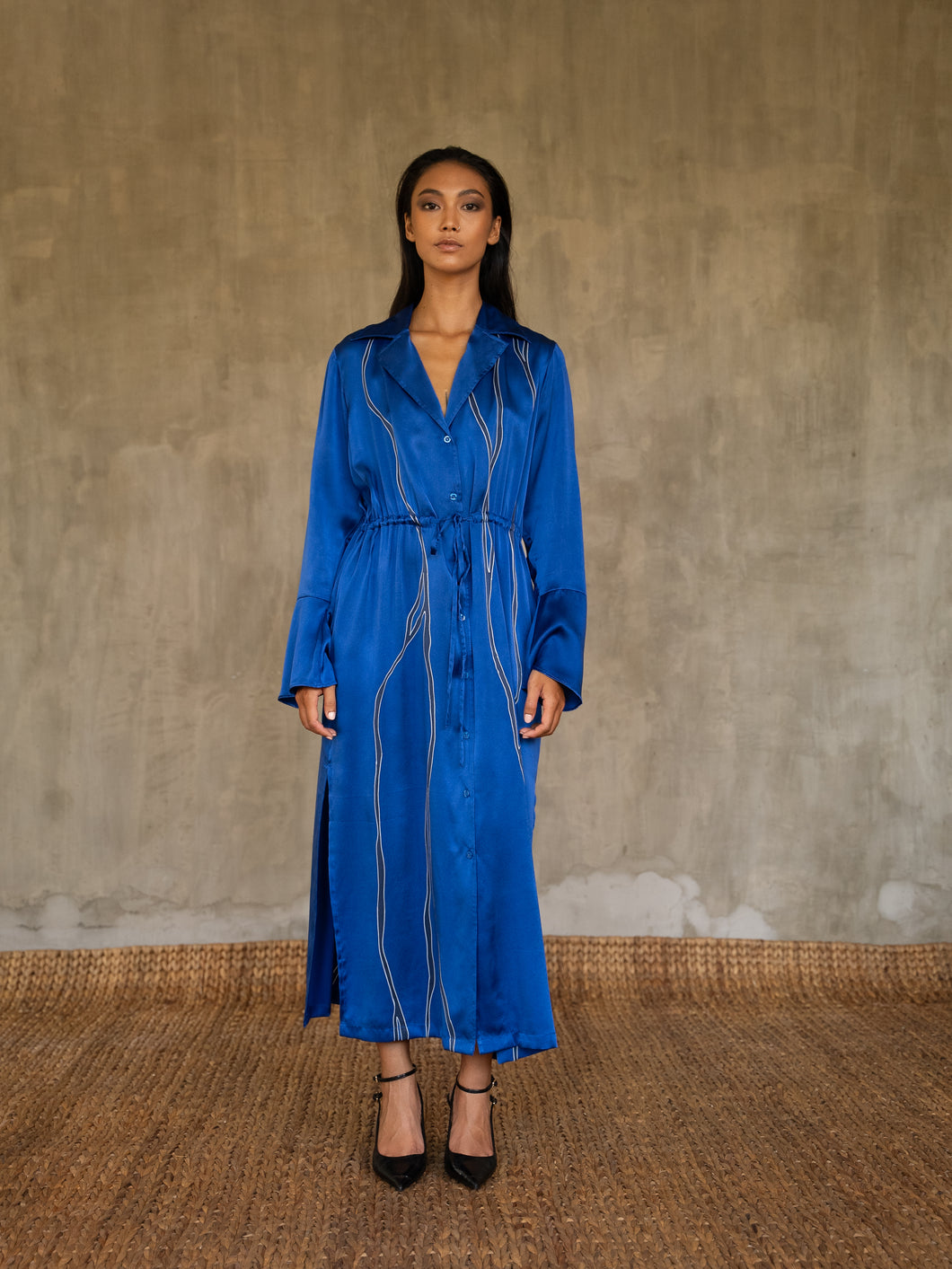 JACK SILK DRESS Kintsugi Nautical blue