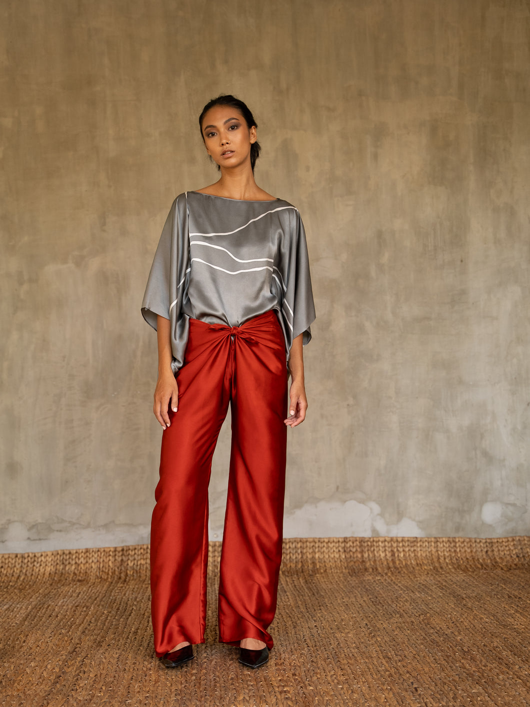 KNOT SILK PANT Red Clay