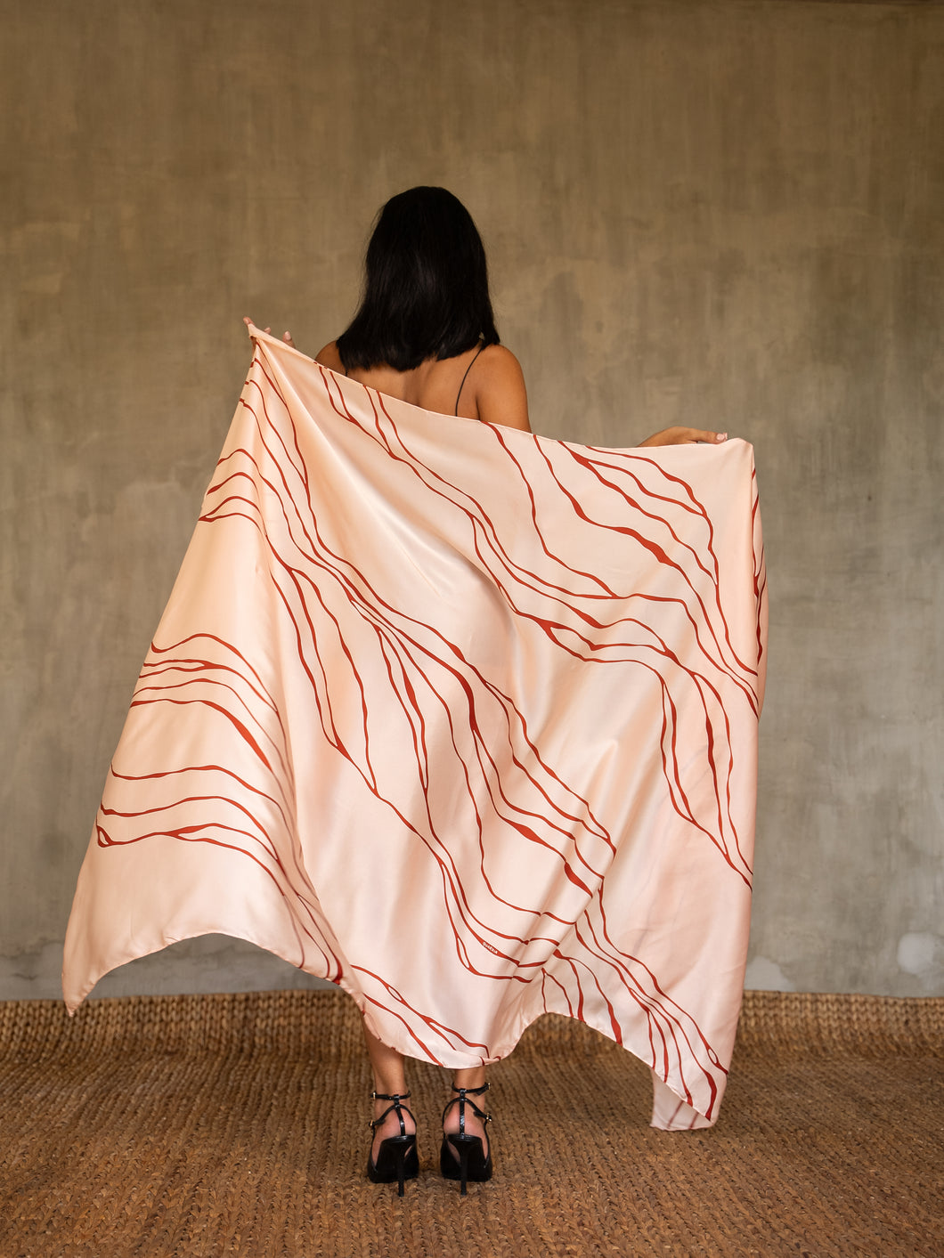 SILK SARONG Kintsugi Pink Champagne