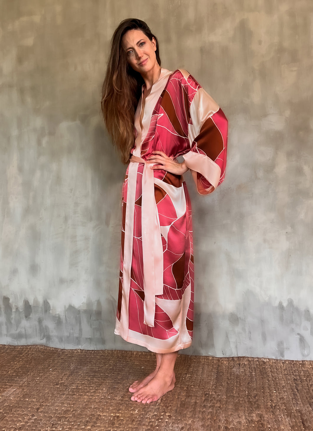 QUARZIA ARTISAN 100% SILK BATIK KIMONO MADE IN BALI