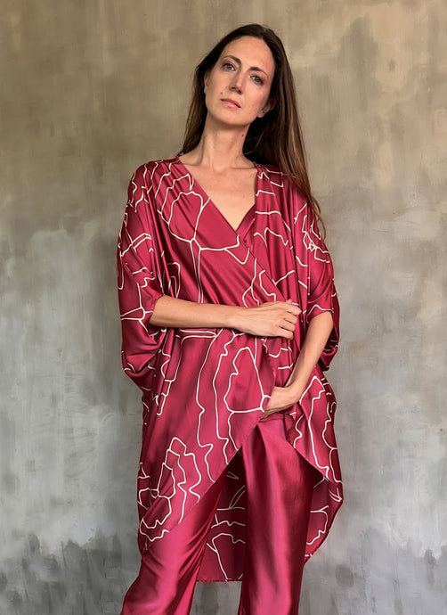 QUARZIA ARTISAN 100% SILK BATIK KAFTAN MADE IN BALI