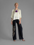 Knot Silk Pant Tiger Black