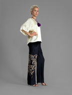 Knot Silk Pant Tiger Black