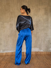 Load image into Gallery viewer, Quarzia luxury relaxed Ivana Pant-handmade from premium silk-Plain Nautical Blue-crafted by Balinese artisans
