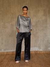 Load image into Gallery viewer, Quarzia luxury relaxed Ivana Pant-handmade from premium silk-Plain Black-crafted by Balinese artisans
