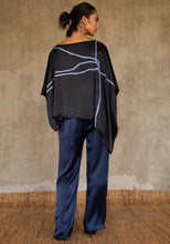 Load image into Gallery viewer, Quarzia luxury relaxed Ivana Pant-handmade from premium silk-Plain Estate Blue-crafted by Balinese artisans

