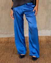 Load image into Gallery viewer, Quarzia luxury relaxed Ivana Pant-handmade from premium silk-Plain Nautical Blue-crafted by Balinese artisans

