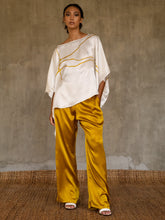 Load image into Gallery viewer, Quarzia luxury relaxed Ivana Pant-handmade from premium silk-Plain Old Gold-crafted by Balinese artisans
