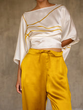 Load image into Gallery viewer, Quarzia luxury relaxed Ivana Pant-handmade from premium silk-Plain Old Gold-crafted by Balinese artisans
