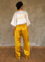 Load image into Gallery viewer, Quarzia luxury relaxed Ivana Pant-handmade from premium silk-Plain Old Gold-crafted by Balinese artisans
