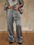 Quarzia luxury relaxed Ivana Pant-handmade from premium silk-Plain Steel Grey-crafted by Balinese artisans