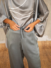 Load image into Gallery viewer, Quarzia luxury relaxed Ivana Pant-handmade from premium silk-Plain Steel Grey-crafted by Balinese artisans
