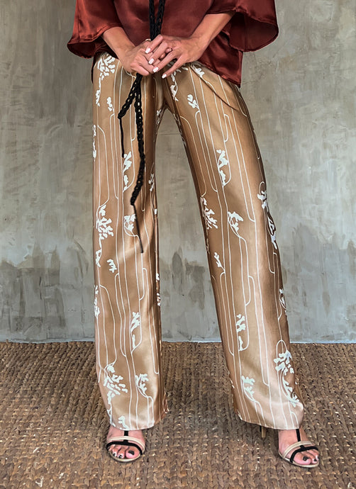 Quarzia Knot Pant-hand painted handcrafted silk batik-Lost Biscotti-made by artisans in Bali