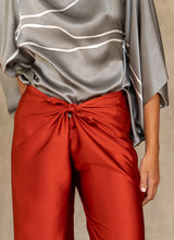 Load image into Gallery viewer, Quarzia luxury timeless Knot Pant- handcrafted from premium silk-Plain Red Clay-crafted and coloured by artisans in Bali
