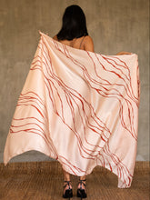 Load image into Gallery viewer, 2 meter long silk sarong in pink color with red line made in Bali 
