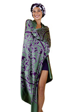 Load image into Gallery viewer, SILK SARONG arab oil-green
