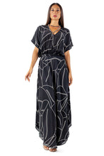 Load image into Gallery viewer, ANA SILK DRESS leaves black

