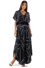 Load image into Gallery viewer, ANA SILK DRESS leaves black
