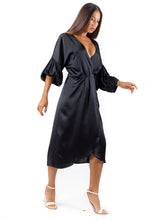 Load image into Gallery viewer, MADA SILK DRESS plain black
