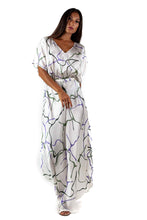 Load image into Gallery viewer, ANA SILK DRESS abstract white
