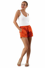 Load image into Gallery viewer, bali silk short pant rombo orange
