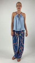 Load and play video in Gallery viewer, KNOT SILK PANT abstract classic-blue
