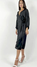 Load and play video in Gallery viewer, MADA SILK DRESS plain black
