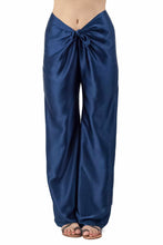 Load image into Gallery viewer, knot silk pant plain medieval-blue
