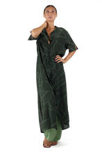 Load image into Gallery viewer, KOKO KAFTAN SILK DRESS leaves olive-night
