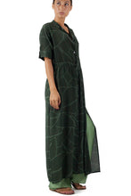 Load image into Gallery viewer, KOKO KAFTAN SILK DRESS leaves olive-night
