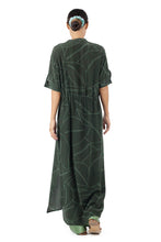 Load image into Gallery viewer, KOKO KAFTAN SILK DRESS leaves olive-night
