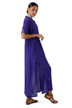 Load image into Gallery viewer, KOKO KAFTAN SILK DRESS leaves royal-purple
