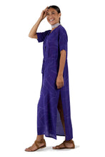 Load image into Gallery viewer, KOKO KAFTAN SILK DRESS leaves royal-purple
