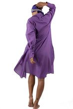 Load image into Gallery viewer, MAXI SHIRT COTTON DRESS plain violet-tulip
